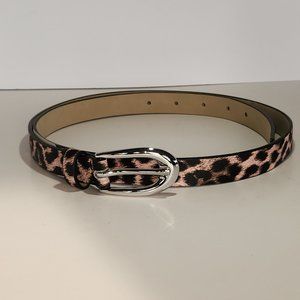 Steve Madden Thin Cheetah Print Black/Pink Belt - NWT